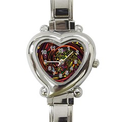 Abstract Tribal Swirl Heart Italian Charm Watch by SpinnyChairDesigns