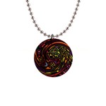 Abstract Tribal Swirl 1  Button Necklace Front