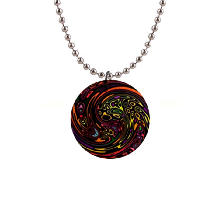 Abstract Tribal Swirl 1  Button Necklace