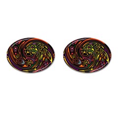 Abstract Tribal Swirl Cufflinks (oval) by SpinnyChairDesigns