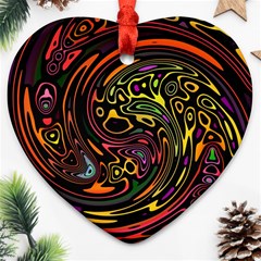 Abstract Tribal Swirl Heart Ornament (two Sides) by SpinnyChairDesigns