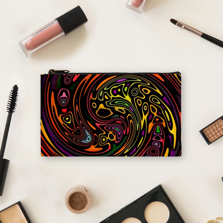 Abstract Tribal Swirl Cosmetic Bag (Small)