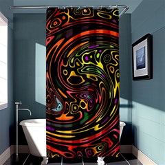 Abstract Tribal Swirl Shower Curtain 36  X 72  (stall)  by SpinnyChairDesigns