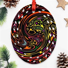 Abstract Tribal Swirl Oval Filigree Ornament (two Sides) by SpinnyChairDesigns