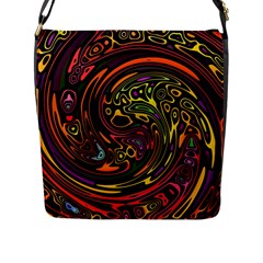 Abstract Tribal Swirl Flap Closure Messenger Bag (l) by SpinnyChairDesigns