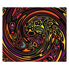 Abstract Tribal Swirl Double Sided Flano Blanket (small)  by SpinnyChairDesigns