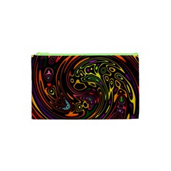 Abstract Tribal Swirl Cosmetic Bag (xs) by SpinnyChairDesigns