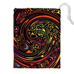 Abstract Tribal Swirl Drawstring Pouch (5xl) by SpinnyChairDesigns