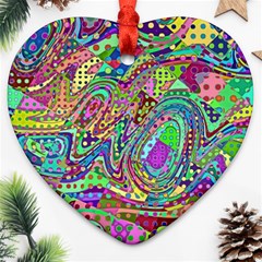 Ugliest Pattern In The World Ornament (heart) by SpinnyChairDesigns