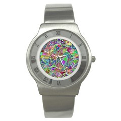 Ugliest Pattern In The World Stainless Steel Watch by SpinnyChairDesigns