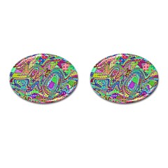 Ugliest Pattern In The World Cufflinks (oval) by SpinnyChairDesigns