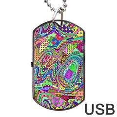 Ugliest Pattern In The World Dog Tag Usb Flash (one Side) by SpinnyChairDesigns