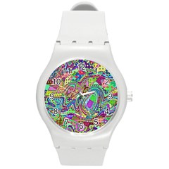 Ugliest Pattern In The World Round Plastic Sport Watch (m) by SpinnyChairDesigns