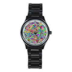 Ugliest Pattern In The World Stainless Steel Round Watch by SpinnyChairDesigns