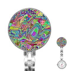 Ugliest Pattern In The World Stainless Steel Nurses Watch by SpinnyChairDesigns