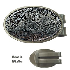 Urban Camouflage Black Grey Brown Money Clips (oval)  by SpinnyChairDesigns