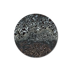 Urban Camouflage Black Grey Brown Magnet 3  (round) by SpinnyChairDesigns