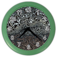 Urban Camouflage Black Grey Brown Color Wall Clock by SpinnyChairDesigns