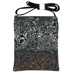 Urban Camouflage Black Grey Brown Shoulder Sling Bag by SpinnyChairDesigns