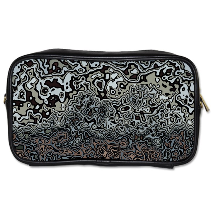 Urban Camouflage Black Grey Brown Toiletries Bag (One Side)