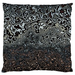 Urban Camouflage Black Grey Brown Large Cushion Case (one Side) by SpinnyChairDesigns