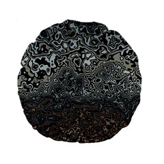 Urban Camouflage Black Grey Brown Standard 15  Premium Round Cushions by SpinnyChairDesigns