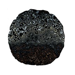 Urban Camouflage Black Grey Brown Standard 15  Premium Flano Round Cushions by SpinnyChairDesigns