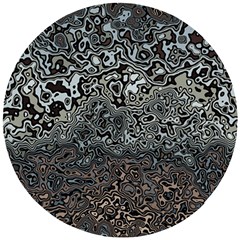 Urban Camouflage Black Grey Brown Wooden Puzzle Round by SpinnyChairDesigns