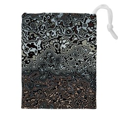 Urban Camouflage Black Grey Brown Drawstring Pouch (4xl) by SpinnyChairDesigns