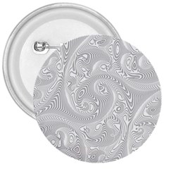 White Abstract Paisley Pattern 3  Buttons by SpinnyChairDesigns