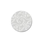 White Abstract Paisley Pattern Golf Ball Marker Front