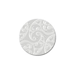 White Abstract Paisley Pattern Golf Ball Marker (4 Pack) by SpinnyChairDesigns