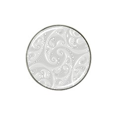 White Abstract Paisley Pattern Hat Clip Ball Marker by SpinnyChairDesigns