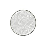 White Abstract Paisley Pattern Hat Clip Ball Marker Front