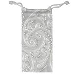 White Abstract Paisley Pattern Jewelry Bag Front