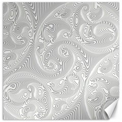 White Abstract Paisley Pattern Canvas 12  X 12  by SpinnyChairDesigns