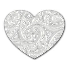 White Abstract Paisley Pattern Heart Mousepads by SpinnyChairDesigns