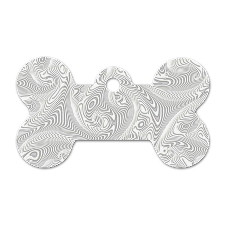 White Abstract Paisley Pattern Dog Tag Bone (Two Sides)