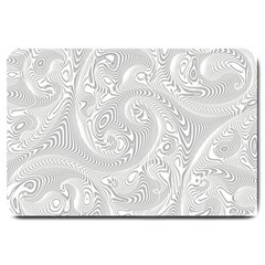 White Abstract Paisley Pattern Large Doormat  by SpinnyChairDesigns