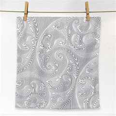 White Abstract Paisley Pattern Face Towel by SpinnyChairDesigns