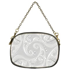 White Abstract Paisley Pattern Chain Purse (two Sides) by SpinnyChairDesigns