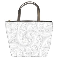 White Abstract Paisley Pattern Bucket Bag by SpinnyChairDesigns