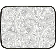 White Abstract Paisley Pattern Fleece Blanket (mini) by SpinnyChairDesigns