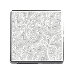 White Abstract Paisley Pattern Memory Card Reader (square 5 Slot) by SpinnyChairDesigns