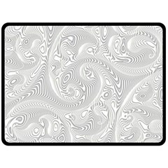 White Abstract Paisley Pattern Fleece Blanket (large)  by SpinnyChairDesigns