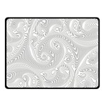 White Abstract Paisley Pattern Fleece Blanket (Small) 50 x40  Blanket Front