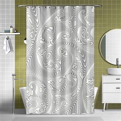 White Abstract Paisley Pattern Shower Curtain 48  X 72  (small)  by SpinnyChairDesigns