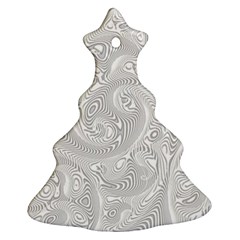 White Abstract Paisley Pattern Ornament (christmas Tree)  by SpinnyChairDesigns