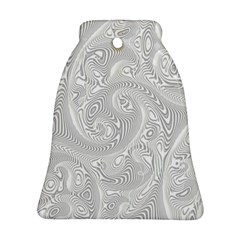 White Abstract Paisley Pattern Ornament (bell) by SpinnyChairDesigns