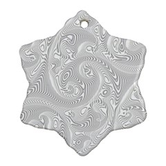 White Abstract Paisley Pattern Snowflake Ornament (two Sides) by SpinnyChairDesigns